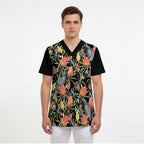 Australia Black Cockatoo And Banksia Flowers Scrub Top - Aussie Hoodie