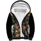 Australia Black Cockatoo And Banksia Flowers Sherpa Hoodie