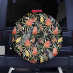 Australia Black Cockatoo And Banksia Flowers Spare Tire Cover