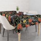 Australia Black Cockatoo And Banksia Flowers Tablecloth