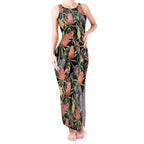 Australia Black Cockatoo And Banksia Flowers Tank Maxi Dress