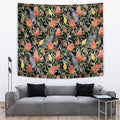 Australia Black Cockatoo And Banksia Flowers Tapestry
