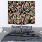 Australia Black Cockatoo And Banksia Flowers Tapestry