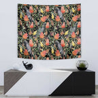 Australia Black Cockatoo And Banksia Flowers Tapestry