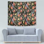 Australia Black Cockatoo And Banksia Flowers Tapestry
