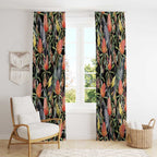 Australia Black Cockatoo And Banksia Flowers Window Curtain