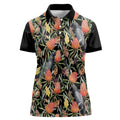 Australia Black Cockatoo And Banksia Flowers Women Polo Shirt
