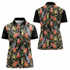 Australia Black Cockatoo And Banksia Flowers Women Polo Shirt