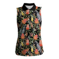 Australia Black Cockatoo And Banksia Flowers Women Sleeveless Polo Shirt