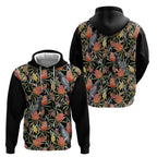 Australia Black Cockatoo And Banksia Flowers Zip Hoodie