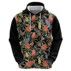 Australia Black Cockatoo And Banksia Flowers Zip Hoodie