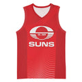 Suns Football Custom Basketball Jersey Gold Coast Est 2009 Deep Red - Aussie Hoodie