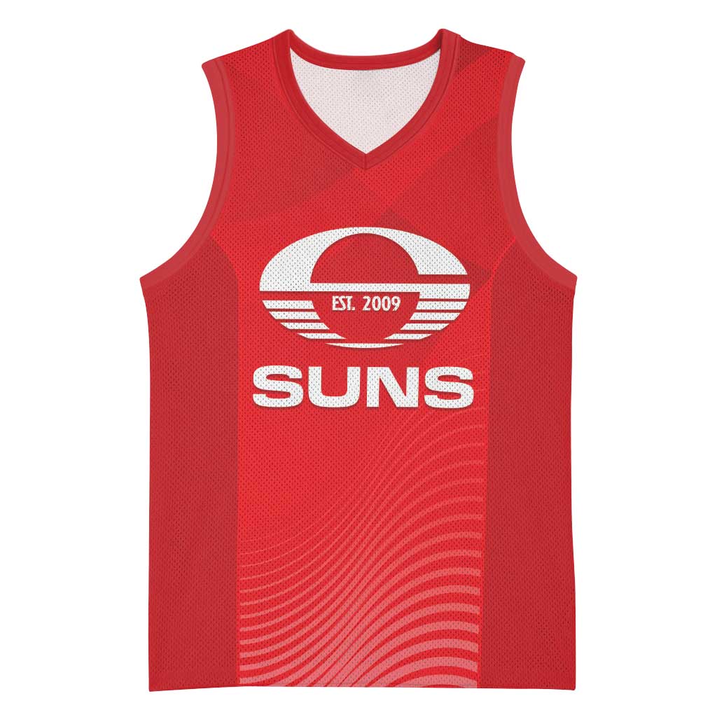 Suns Football Custom Basketball Jersey Gold Coast Est 2009 Deep Red - Aussie Hoodie