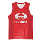 Suns Football Custom Basketball Jersey Gold Coast Est 2009 Deep Red - Aussie Hoodie