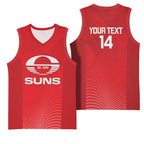 Suns Football Custom Basketball Jersey Gold Coast Est 2009 Deep Red - Aussie Hoodie