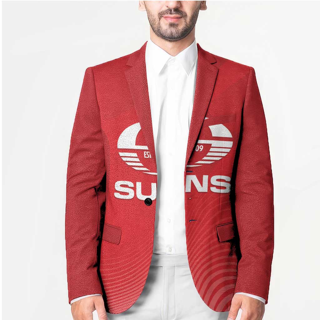 Suns Football Custom Blazer Gold Coast Est 2009 Deep Red - Aussie Hoodie
