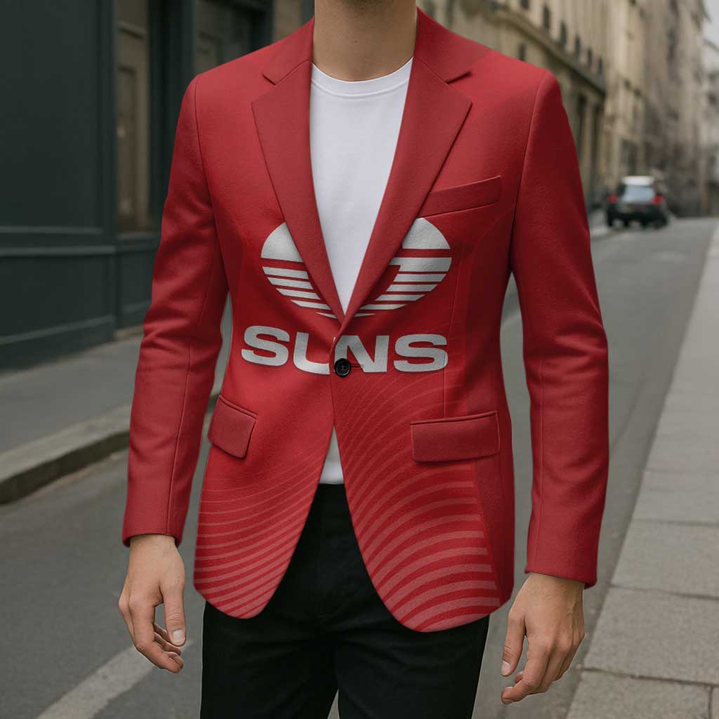 Suns Football Custom Blazer Gold Coast Est 2009 Deep Red - Aussie Hoodie