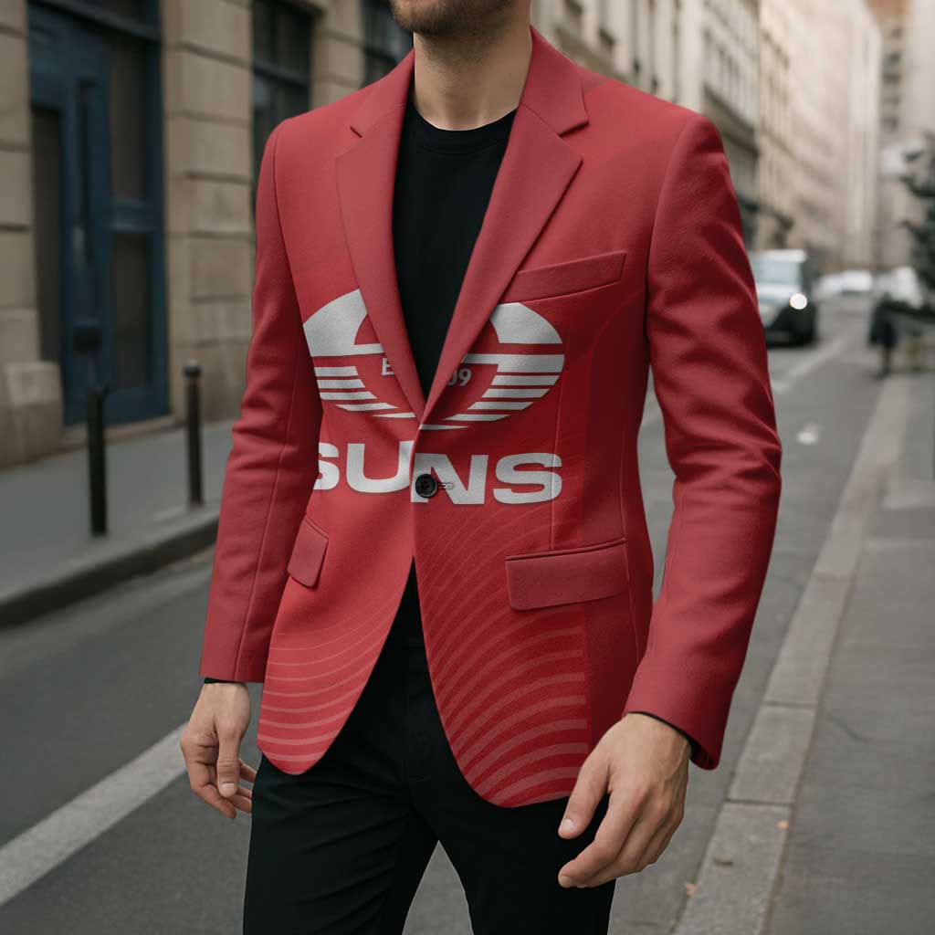 Suns Football Custom Blazer Gold Coast Est 2009 Deep Red - Aussie Hoodie