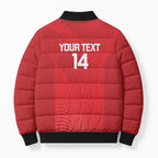 Suns Football Custom Bomber Puffer Jacket Gold Coast Est 2009 Deep Red - Aussie Hoodie