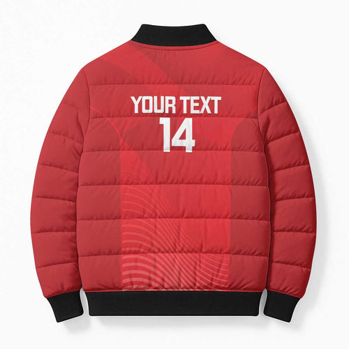 Suns Football Custom Bomber Puffer Jacket Gold Coast Est 2009 Deep Red - Aussie Hoodie