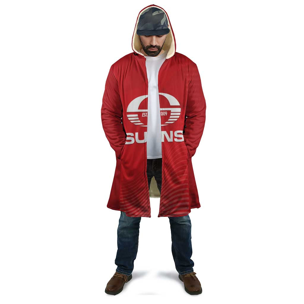 Suns Football Custom Cloak Gold Coast Est 2009 Deep Red - Aussie Hoodie