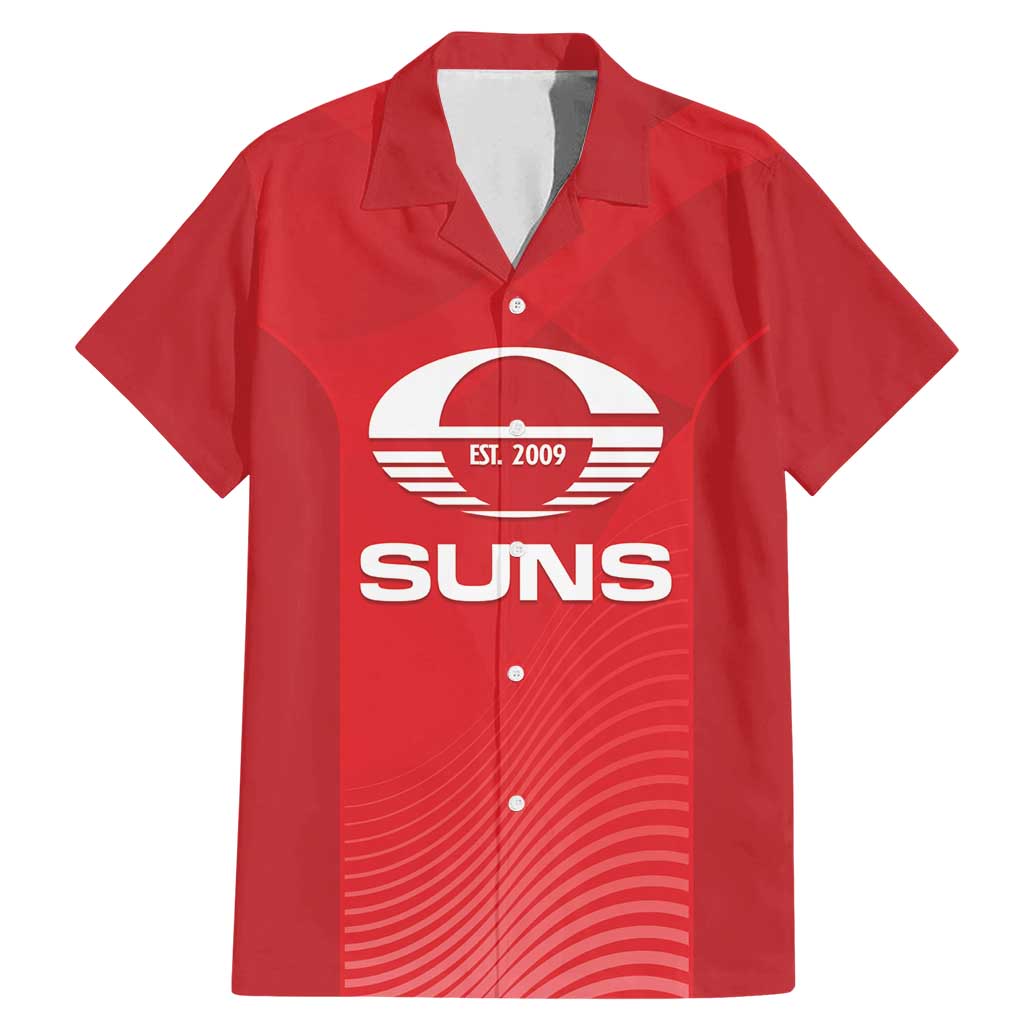 Suns Football Custom Family Matching Mermaid Dress and Hawaiian Shirt Gold Coast Est 2009 Deep Red - Aussie Hoodie