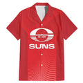 Suns Football Custom Family Matching Mermaid Dress and Hawaiian Shirt Gold Coast Est 2009 Deep Red - Aussie Hoodie