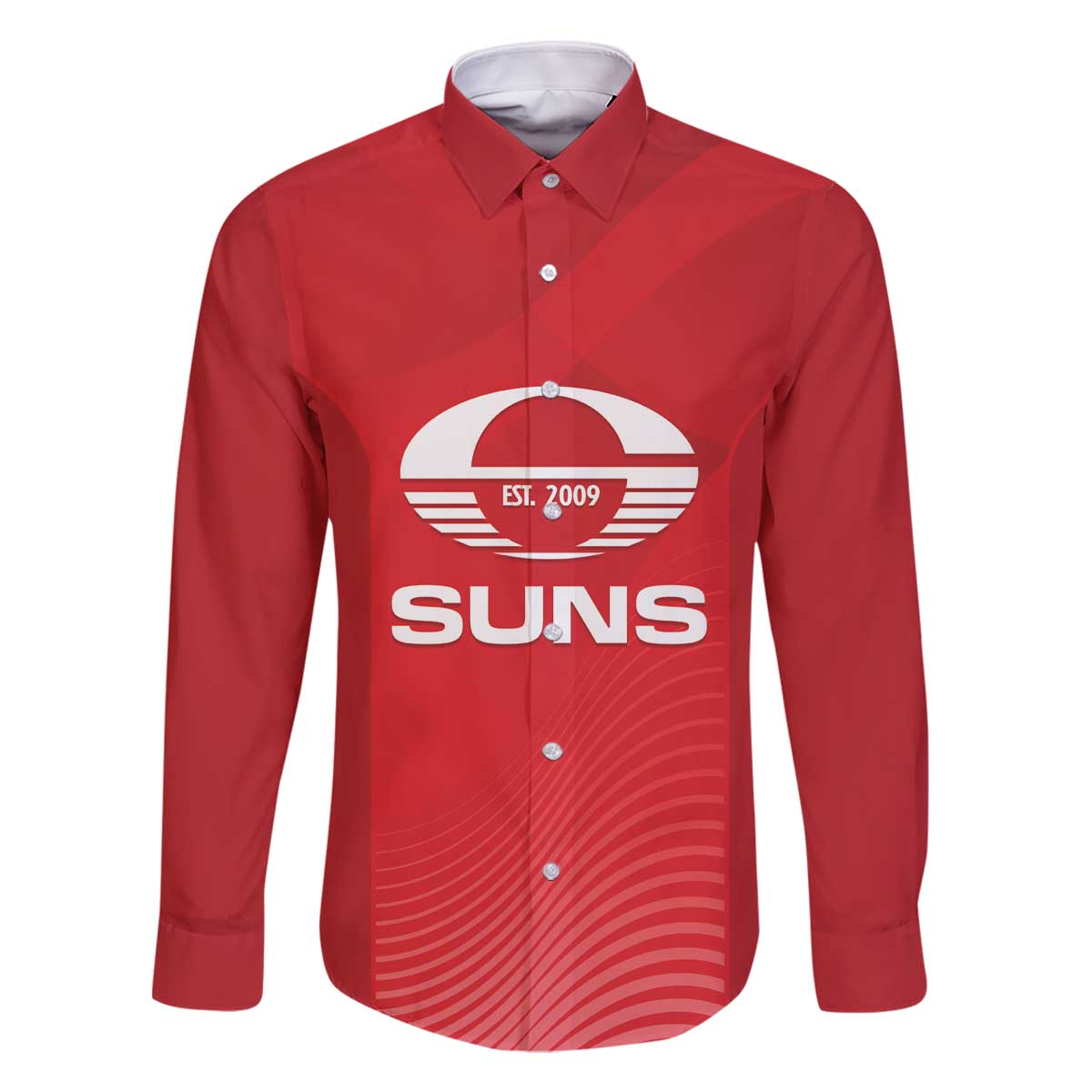 Suns Football Custom Family Matching Off The Shoulder Long Sleeve Dress and Hawaiian Shirt Gold Coast Est 2009 Deep Red - Aussie Hoodie