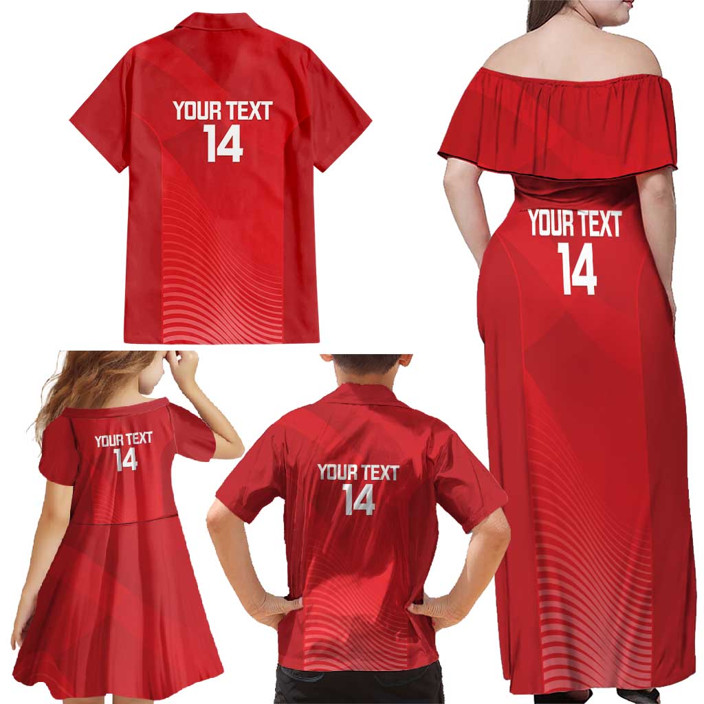 Suns Football Custom Family Matching Off Shoulder Maxi Dress and Hawaiian Shirt Gold Coast Est 2009 Deep Red - Aussie Hoodie