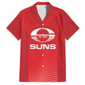Suns Football Custom Family Matching Off Shoulder Maxi Dress and Hawaiian Shirt Gold Coast Est 2009 Deep Red - Aussie Hoodie