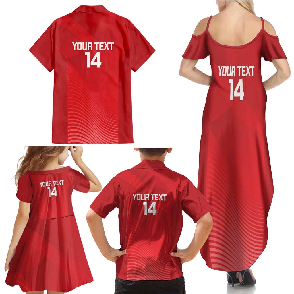 Suns Football Custom Family Matching Summer Maxi Dress and Hawaiian Shirt Gold Coast Est 2009 Deep Red - Aussie Hoodie