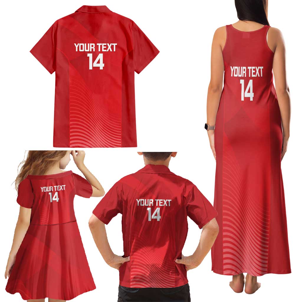 Suns Football Custom Family Matching Tank Maxi Dress and Hawaiian Shirt Gold Coast Est 2009 Deep Red - Aussie Hoodie