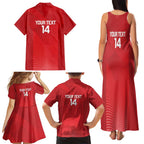 Suns Football Custom Family Matching Tank Maxi Dress and Hawaiian Shirt Gold Coast Est 2009 Deep Red - Aussie Hoodie