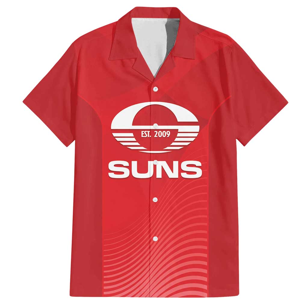 Suns Football Custom Family Matching Tank Maxi Dress and Hawaiian Shirt Gold Coast Est 2009 Deep Red - Aussie Hoodie