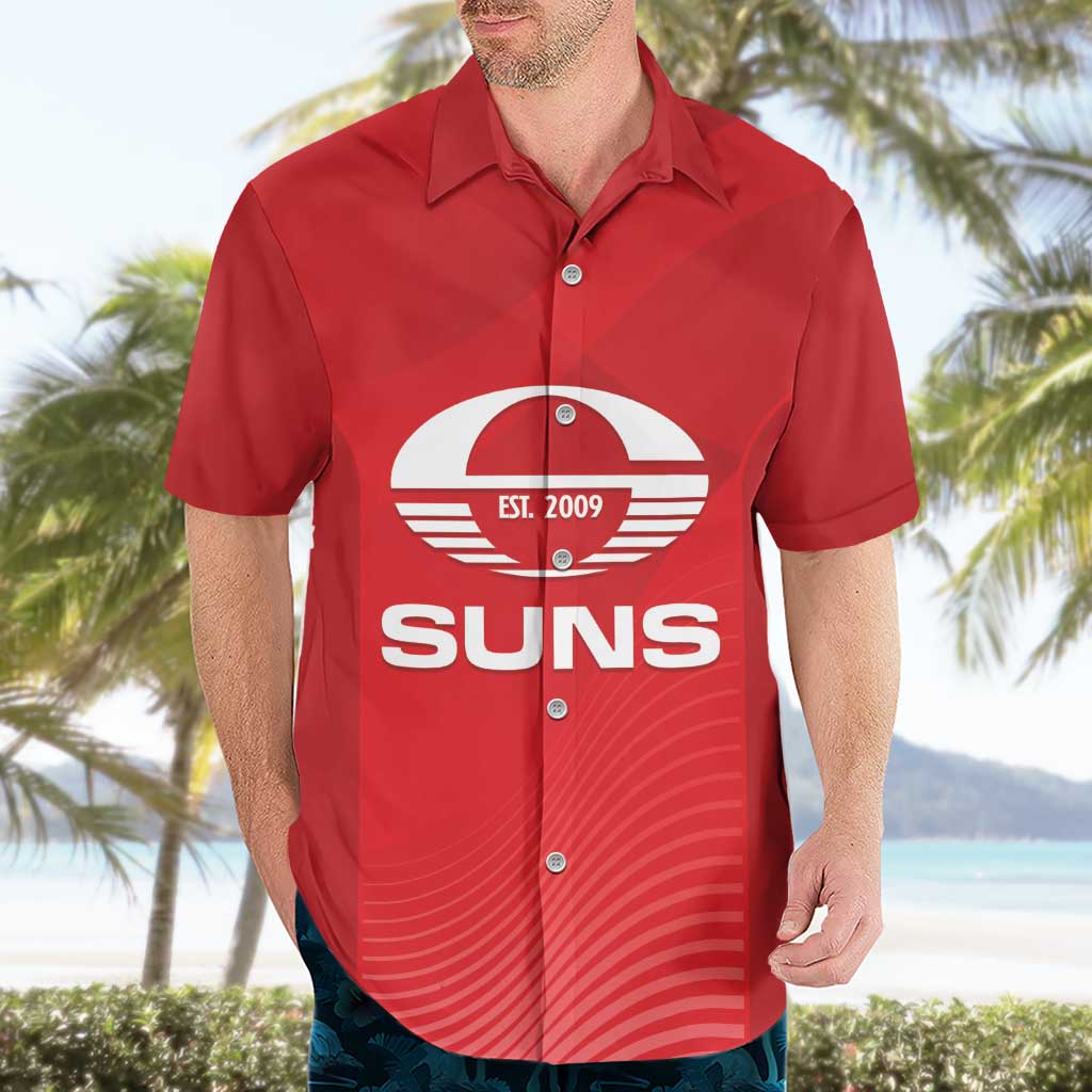 Suns Football Custom Hawaiian Shirt Gold Coast Est 2009 Deep Red - Aussie Hoodie