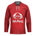 Suns Football Custom Hockey Jersey Gold Coast Est 2009 Deep Red - Aussie Hoodie