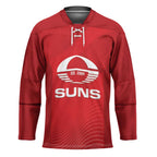 Suns Football Custom Hockey Jersey Gold Coast Est 2009 Deep Red - Aussie Hoodie