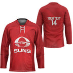 Suns Football Custom Hockey Jersey Gold Coast Est 2009 Deep Red - Aussie Hoodie