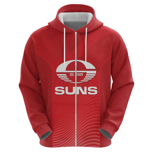 Suns Football Custom Hoodie Gold Coast Est 2009 Deep Red - Aussie Hoodie