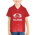 Suns Football Custom Kid Hawaiian Shirt Gold Coast Est 2009 Deep Red - Aussie Hoodie