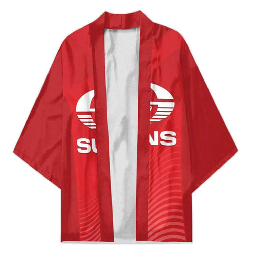 Suns Football Custom Kimono Gold Coast Est 2009 Deep Red - Aussie Hoodie