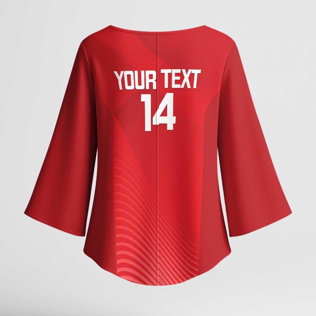 Suns Football Custom Kimono Sleeve Blouse Gold Coast Est 2009 Deep Red - Aussie Hoodie