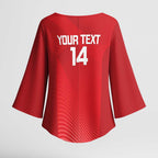 Suns Football Custom Kimono Sleeve Blouse Gold Coast Est 2009 Deep Red - Aussie Hoodie