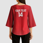 Suns Football Custom Kimono Sleeve Blouse Gold Coast Est 2009 Deep Red - Aussie Hoodie