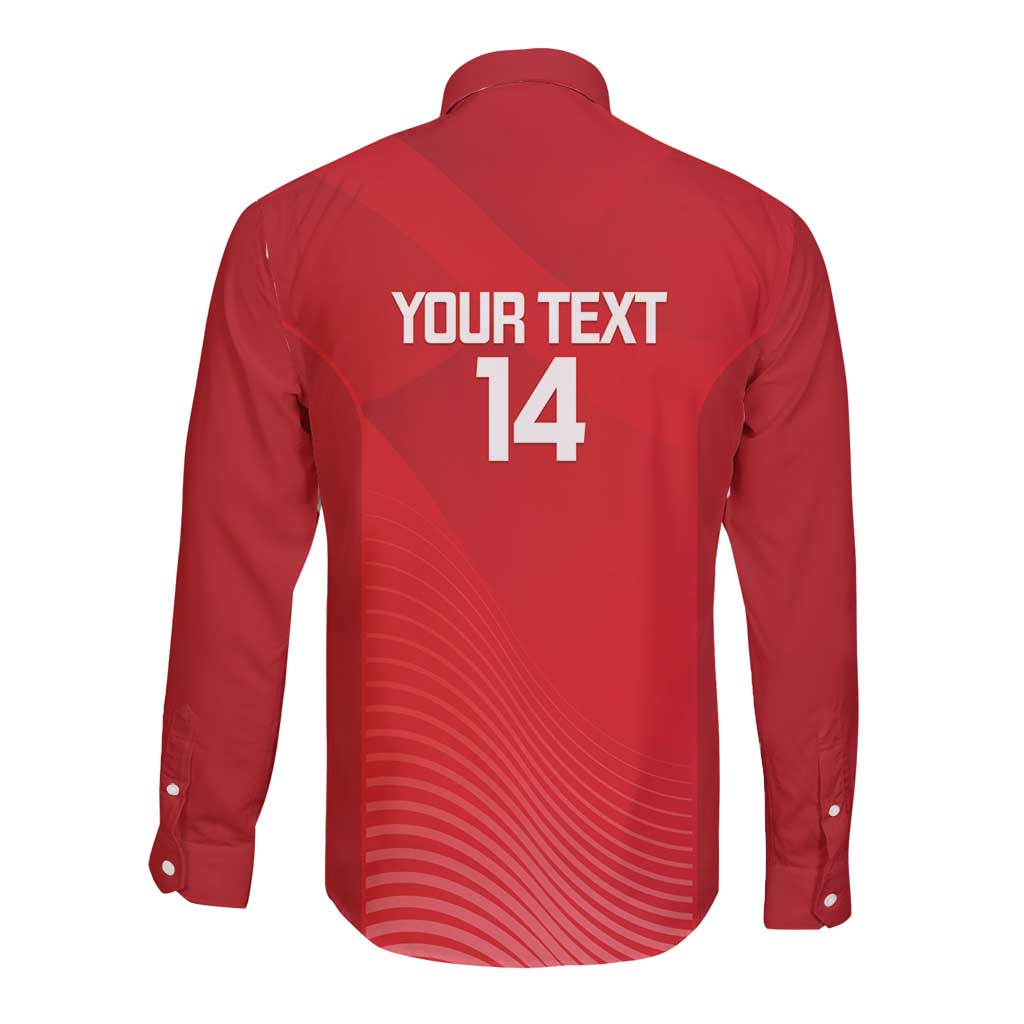 Suns Football Custom Long Sleeve Button Shirt Gold Coast Est 2009 Deep Red - Aussie Hoodie