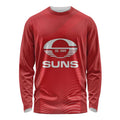Suns Football Custom Long Sleeve Shirt Gold Coast Est 2009 Deep Red - Aussie Hoodie