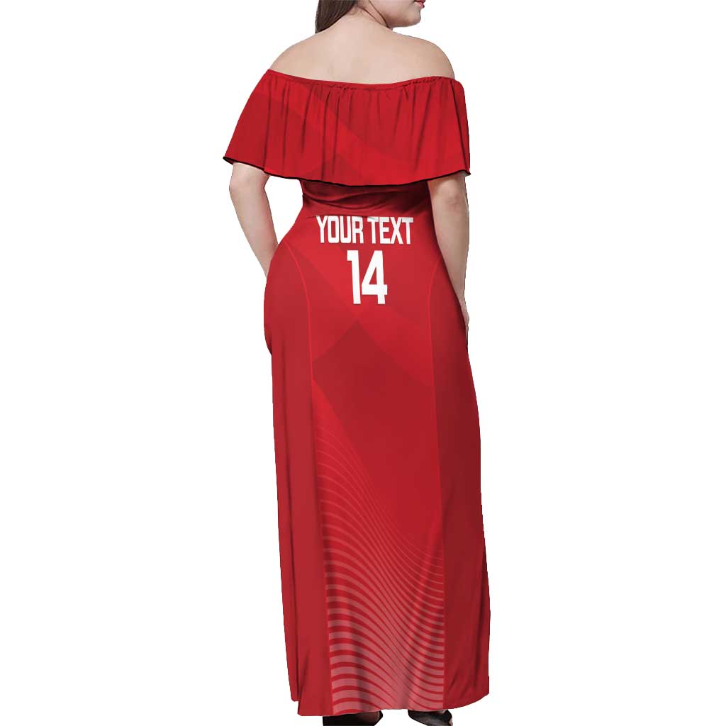 Suns Football Custom Off Shoulder Maxi Dress Gold Coast Est 2009 Deep Red - Aussie Hoodie