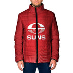 Suns Football Custom Padded Jacket Gold Coast Est 2009 Deep Red - Aussie Hoodie