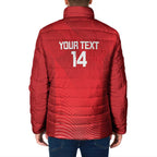 Suns Football Custom Padded Jacket Gold Coast Est 2009 Deep Red - Aussie Hoodie