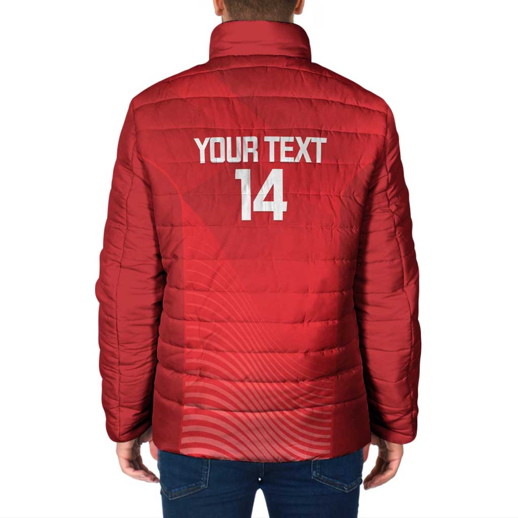 Suns Football Custom Padded Jacket Gold Coast Est 2009 Deep Red - Aussie Hoodie